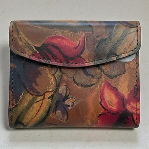 Patricia Nash Reiti Kisslock Coin Wallet Victorian Garden Sienna Sunset Leather